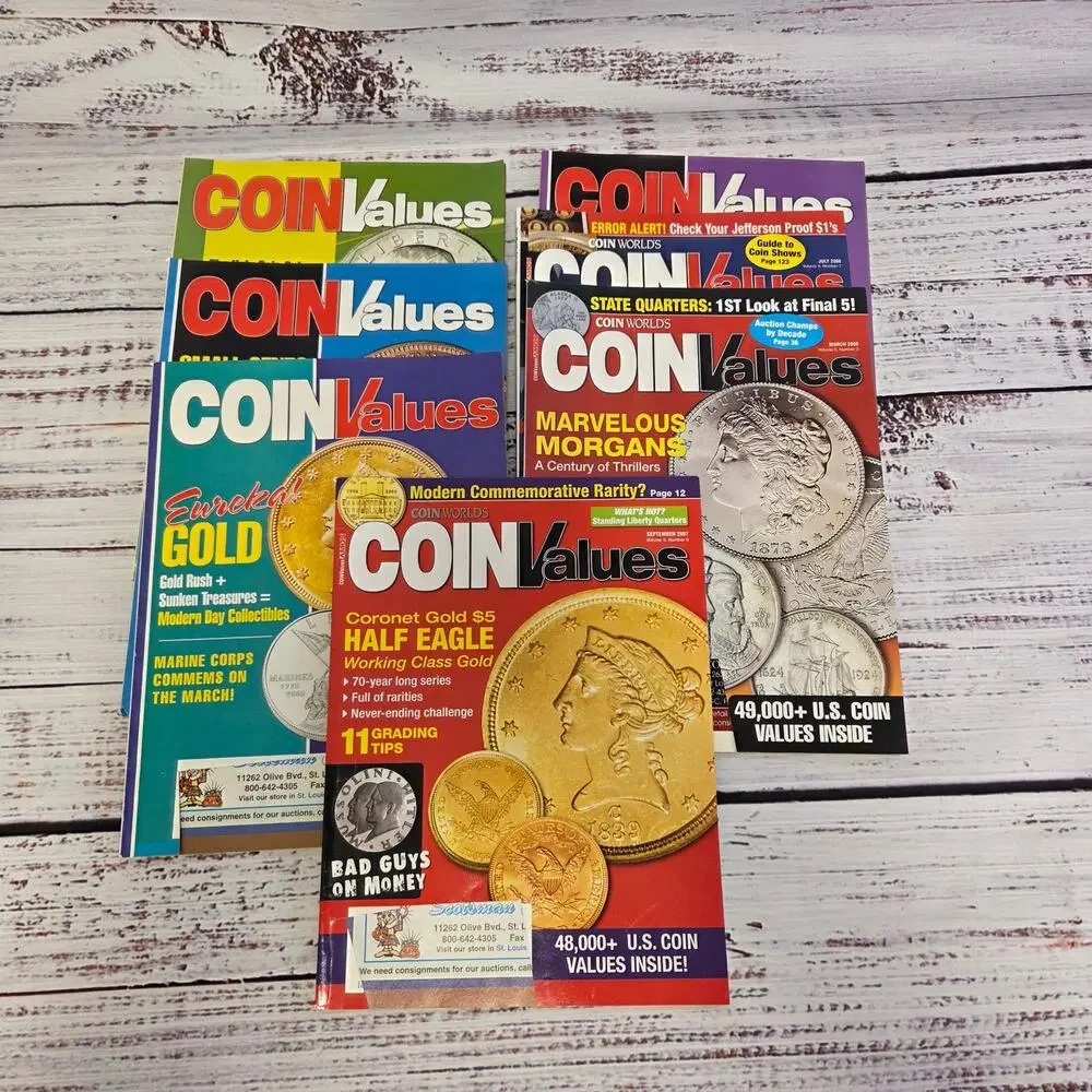 Lot of 7 Coin Values Magazines Coin Collection Price Guides